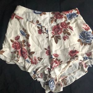 White flower shorts